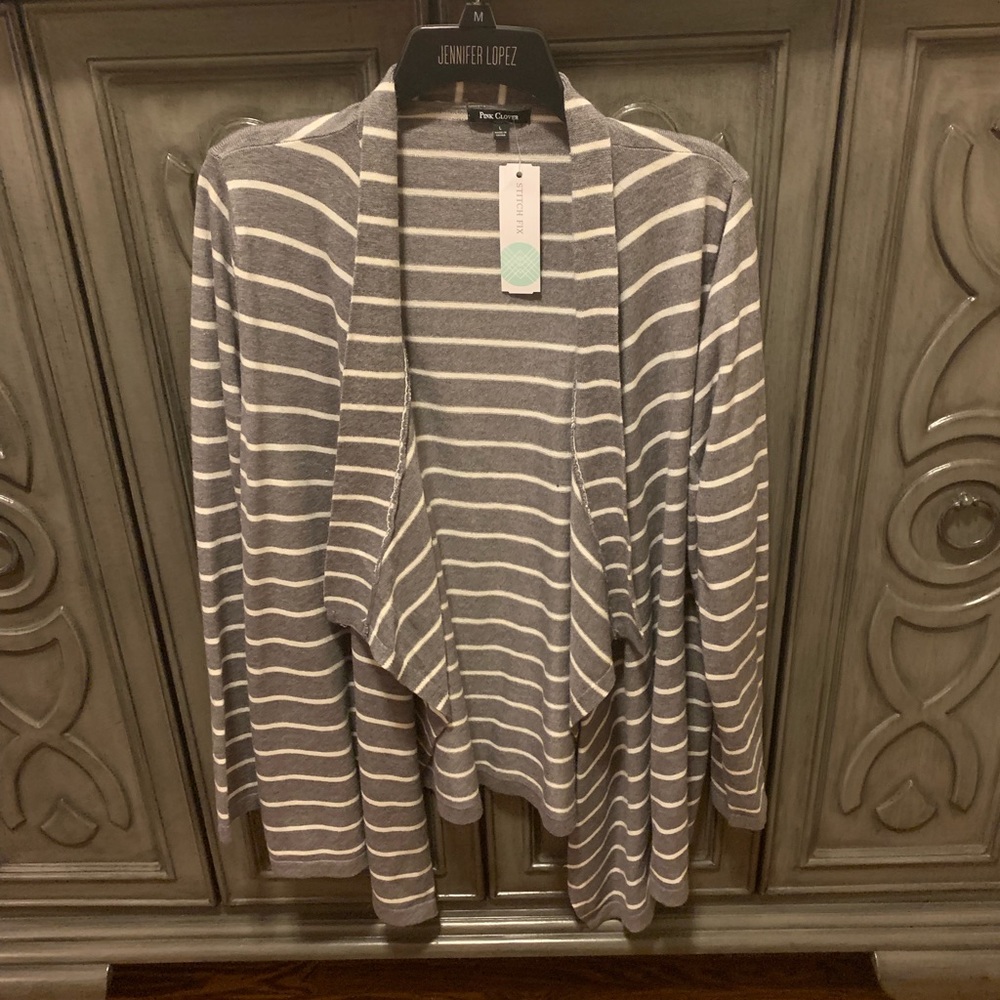 NWT Stitch Fix exclusive Gray Stripped Cardigan
